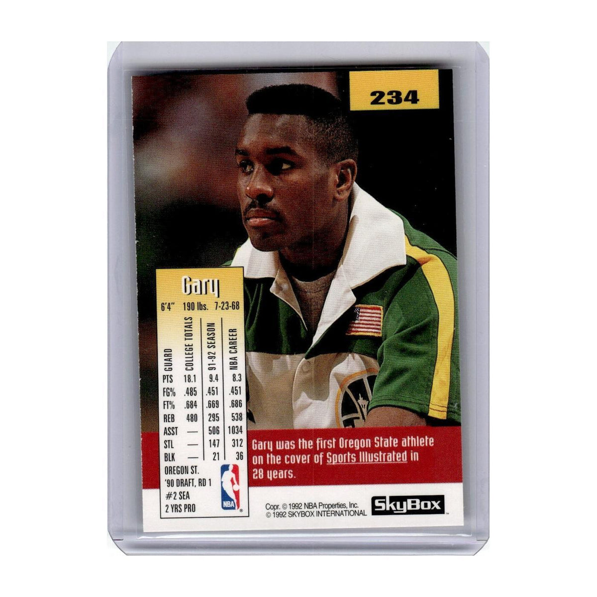 1992 SkyBox Gary Payton Seattle SuperSonics #234