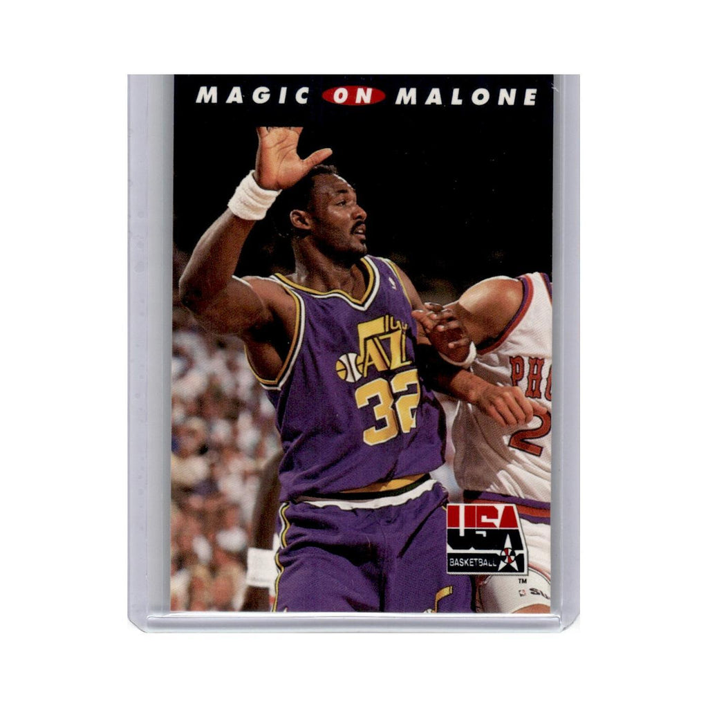 1992 SkyBox USA Magic on Malone Jazz #106