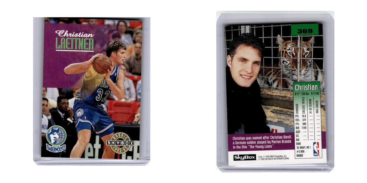1992 SkyBox Christian Laettner RC Timberwolves #369