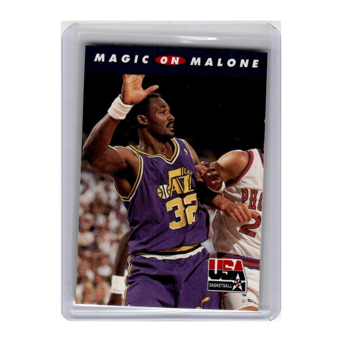 1992 SkyBox USA Magic on Malone Jazz #106
