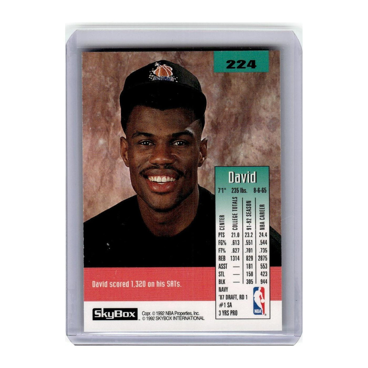 1992 SkyBox David Robinson Spurs #224