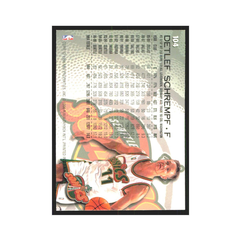 1996 Fleer Detlef Schrempf Seattle SuperSonics #104