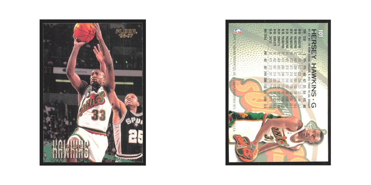 1996 Fleer Hersey Hawkins Seattle SuperSonics #101