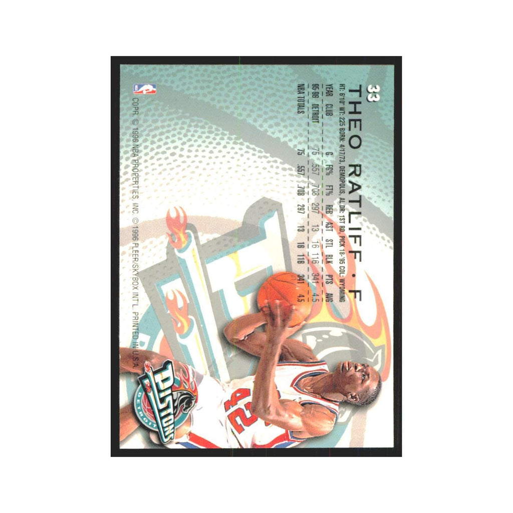 1996 Fleer Theo Ratliff Pistons #33