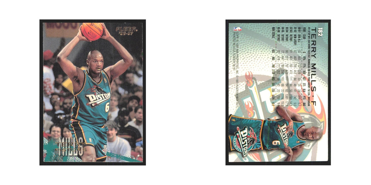 1996 Fleer Terry Mills Pistons #182