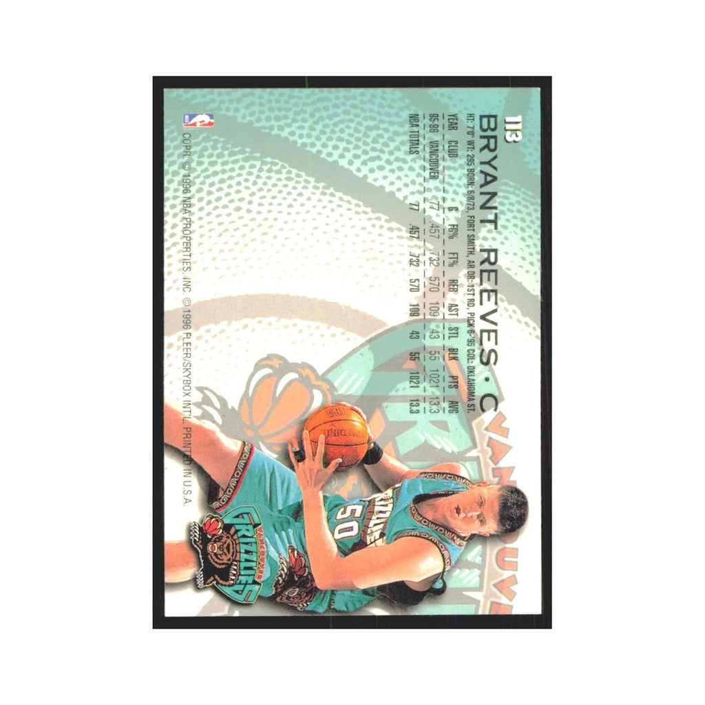 1996 Fleer Bryant Reeves Vancouver Grizzlies #113