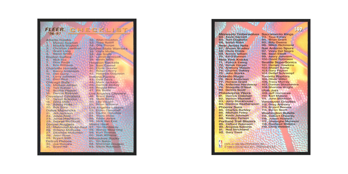 1996 Fleer Checklist #149