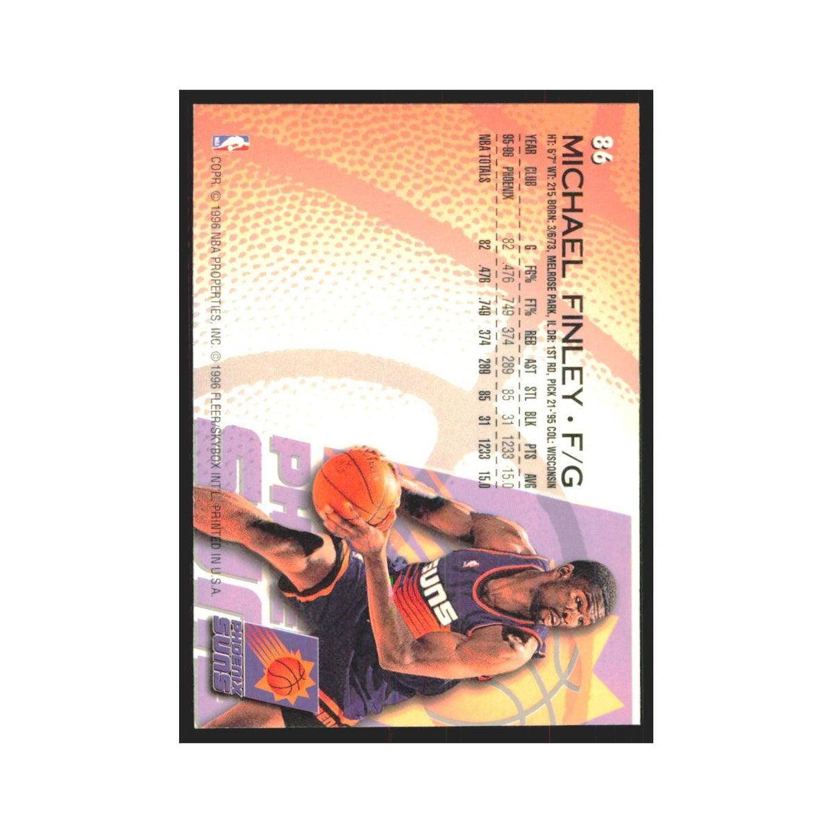 1996 Fleer Michael Finley Suns #86