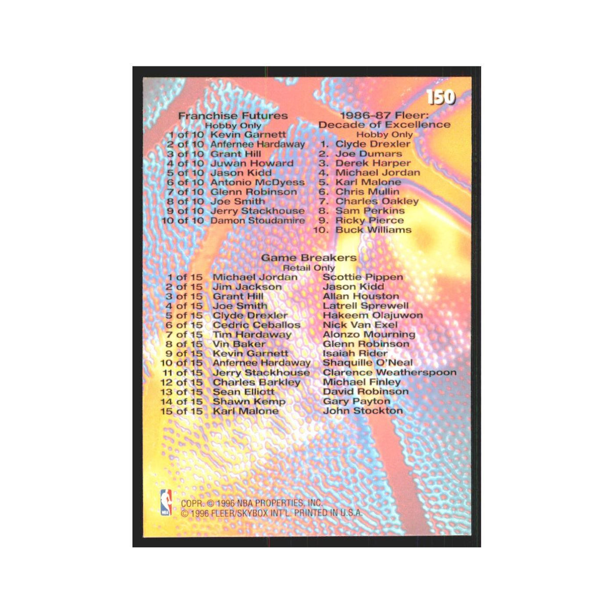1996 Fleer Checklist #150