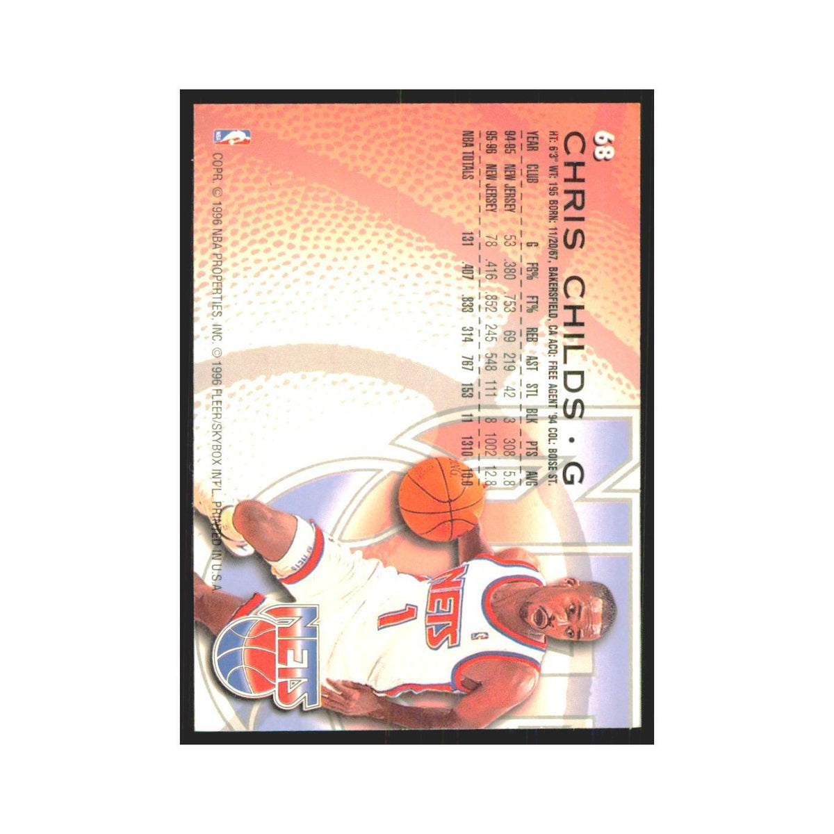 1996 Fleer Chris Childs Nets #68