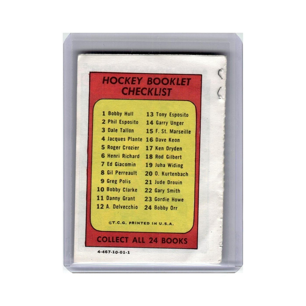 Gary Smith 1971 Topps Booklet (stapled) #22 Hockey Card Poor