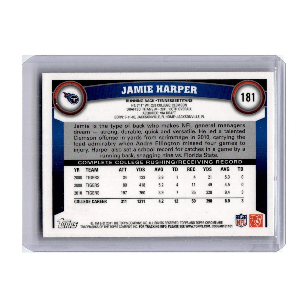 2011 Topps Chrome Jamie Harper Titans #181