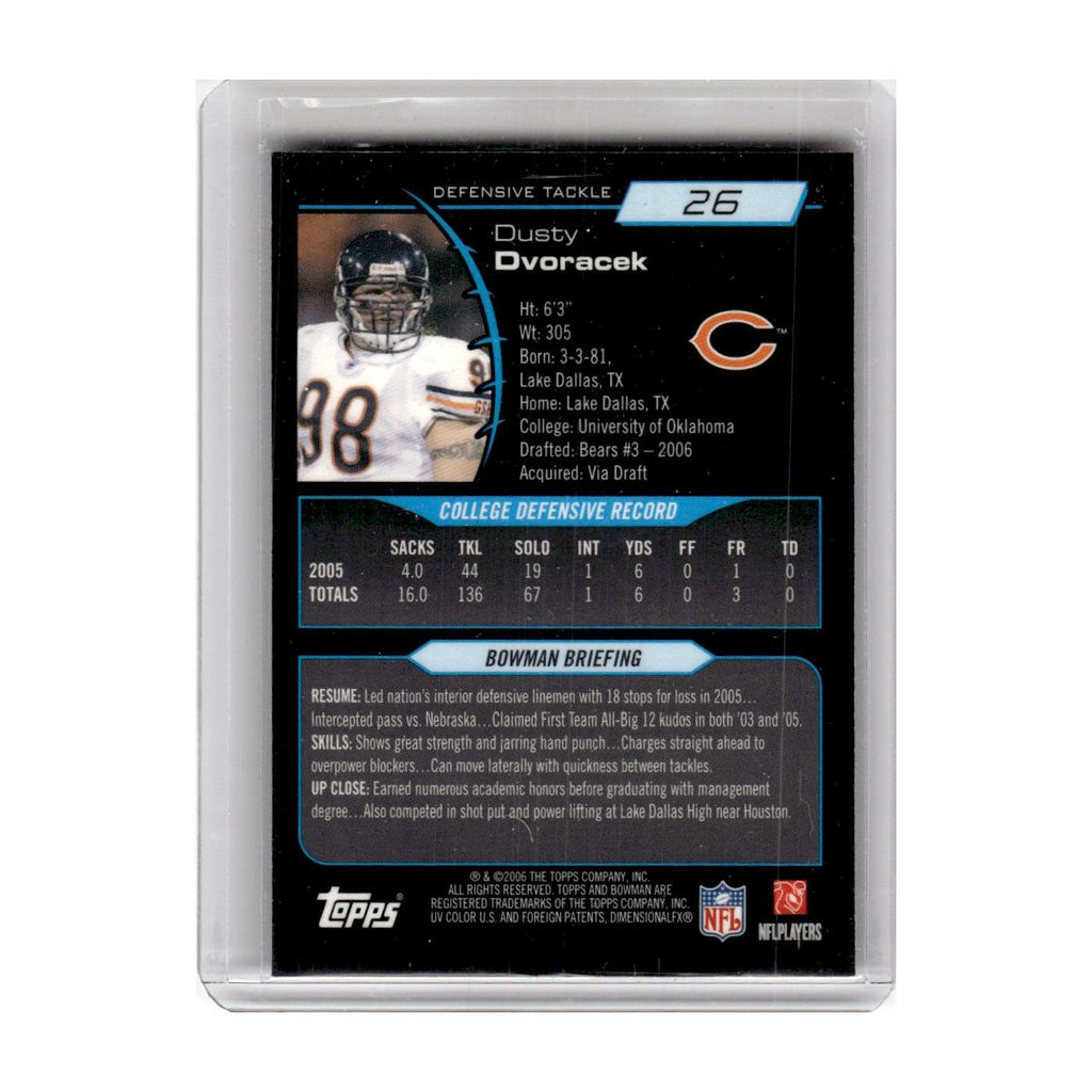 2006 Bowman Chrome Dusty Dvoracek Bears #26