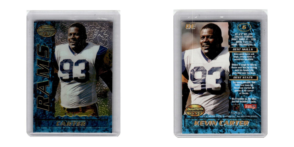 1995 Bowman's Best Kevin Carter St. Louis Rams #6