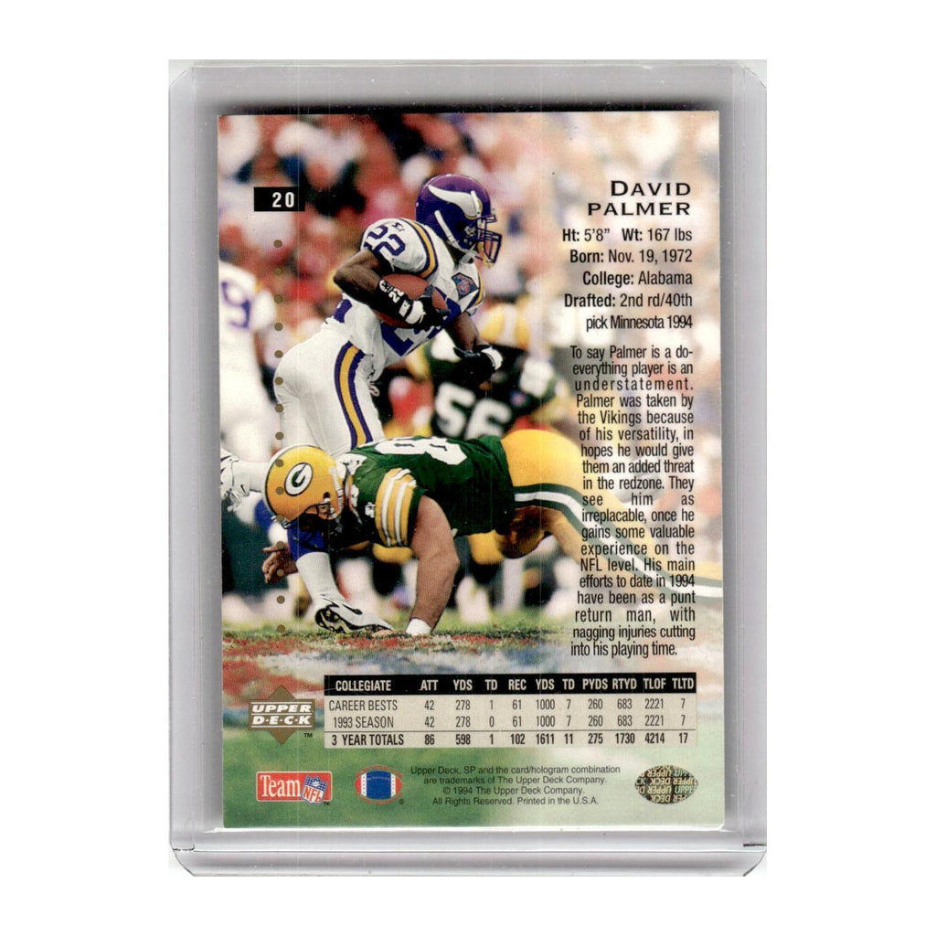 1994 SP Premier Prospects David Palmer Vikings #20