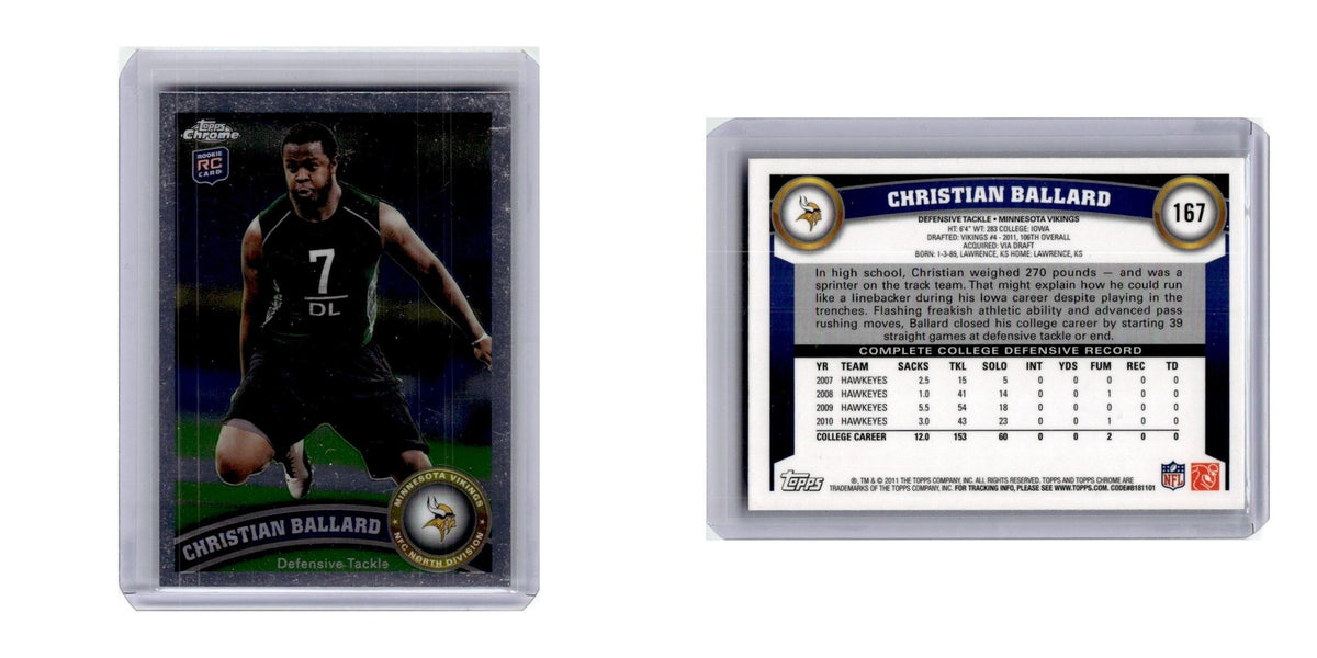 2011 Topps Chrome Christian Ballard RC Vikings #167