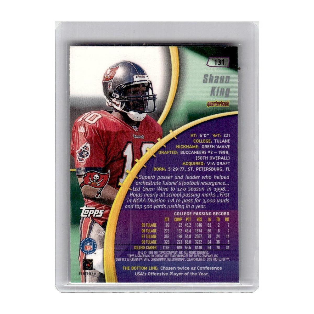 1999 Stadium Club Chrome Shaun King Buccaneers #131