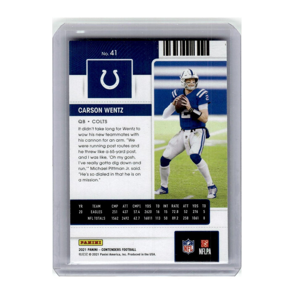 2021 Panini Contenders Carson Wentz Colts #41