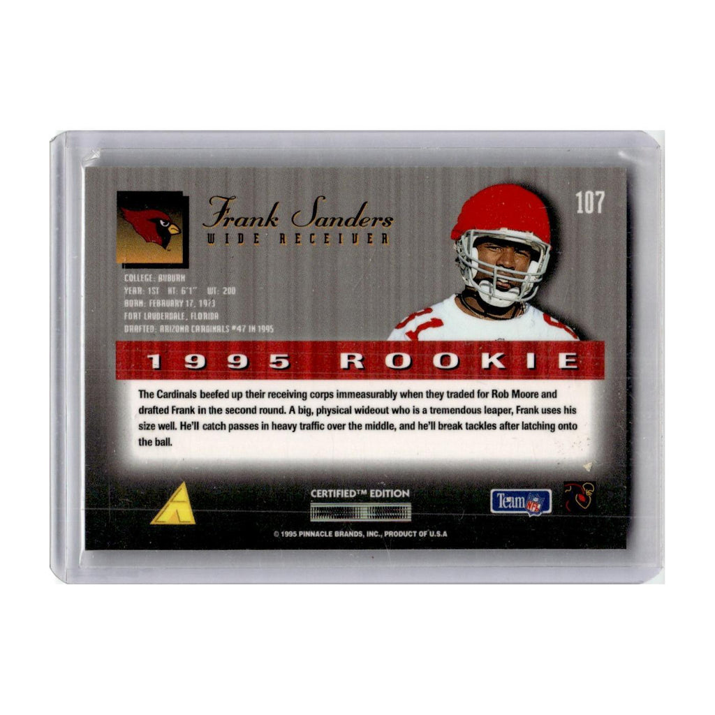 1995 Select Certified Frank Sanders RC Cardinals #107