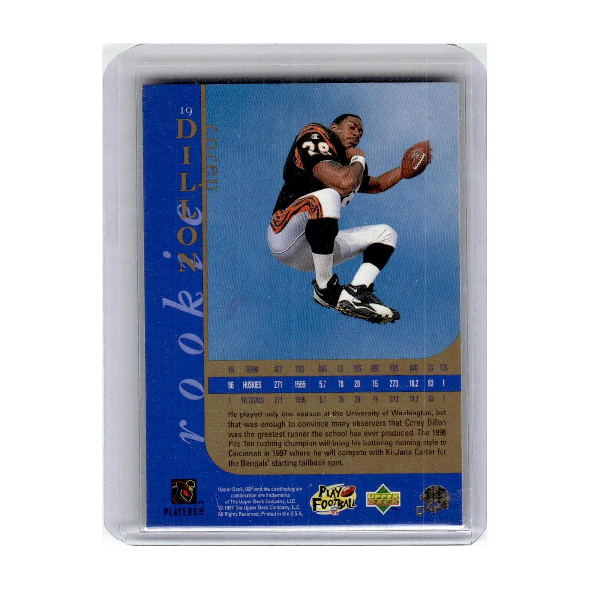 1997 Upper Deck UD3 Corey Dillon RC Bengals #19
