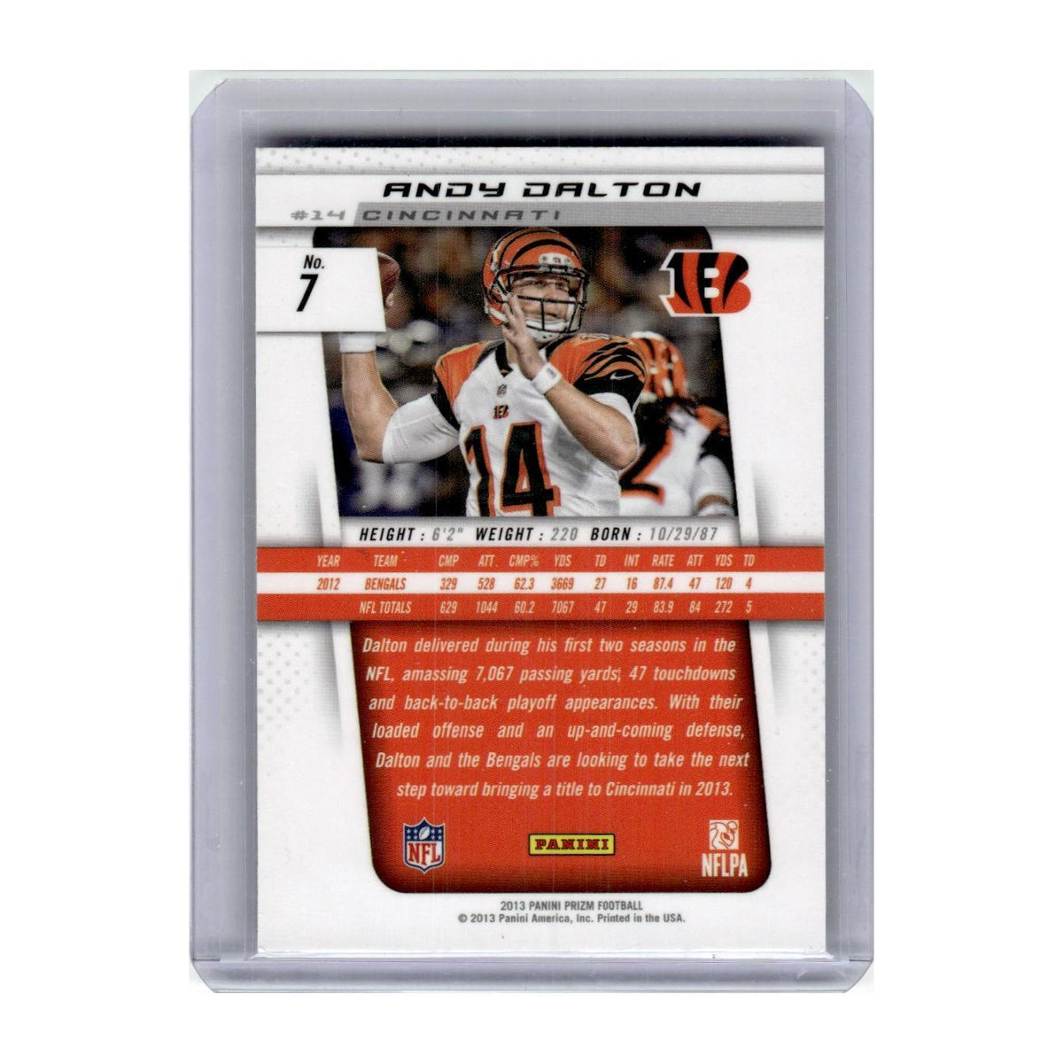 2013 Panini Prizm Andy Dalton Bengals #7