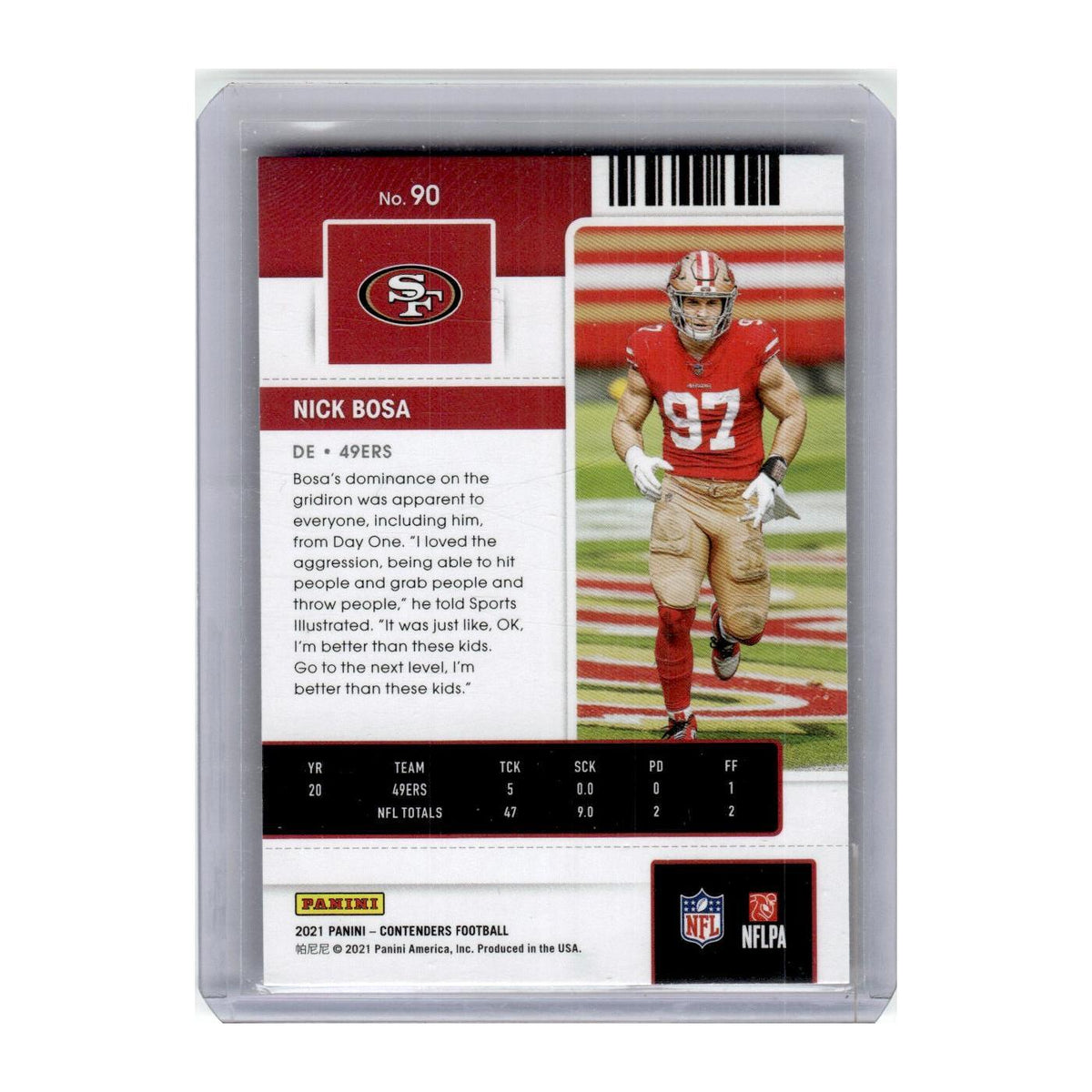 2021 Panini Contenders Nick Bosa 49ers #90