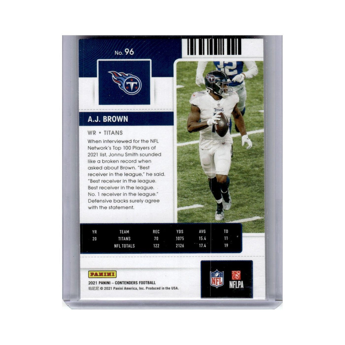 2021 Panini Contenders A.J. Brown Titans #96