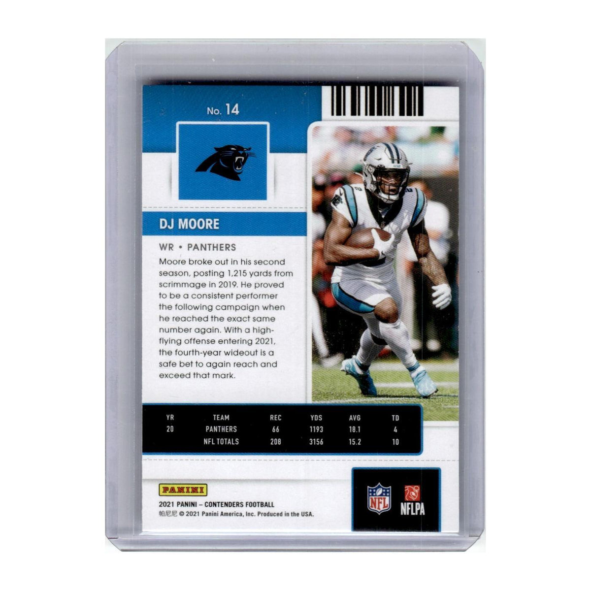 2021 Panini Contenders DJ Moore Panthers #14
