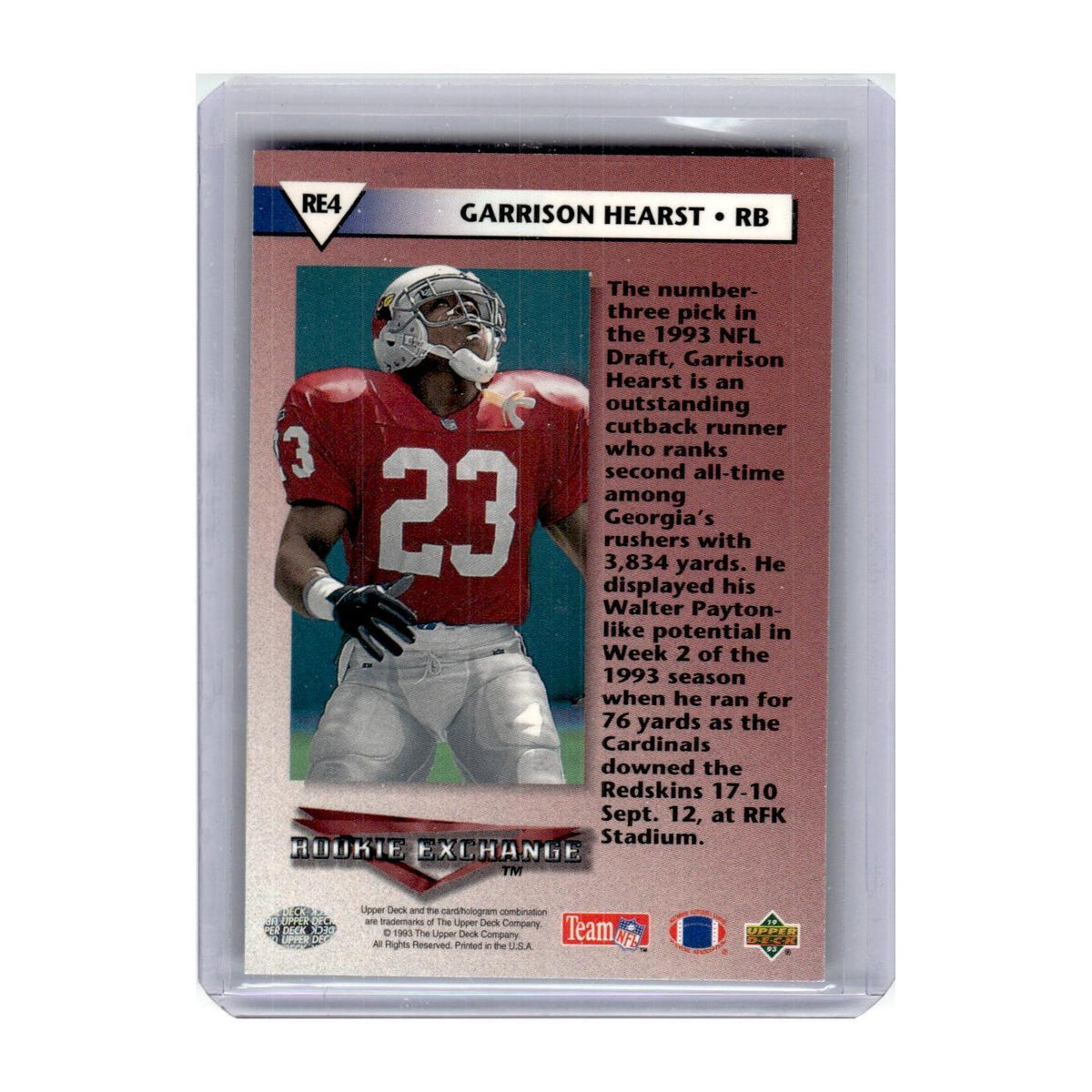 1993 Upper Deck Rookie Exchange Garrison Hearst Phoenix Cardinals #RE4