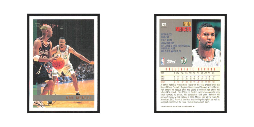1997 Topps Ron Mercer Celtics #124.0