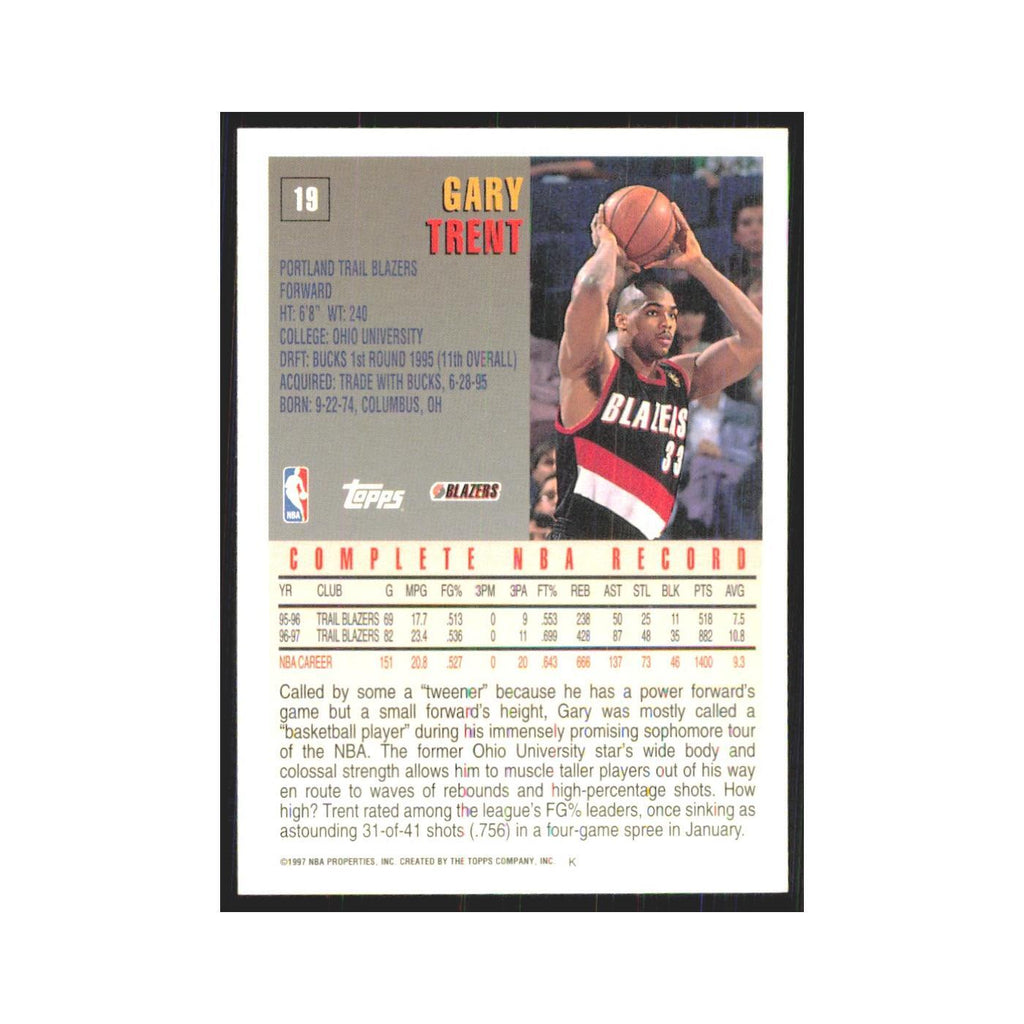 1997 Topps Gary Trent Blazers #19.0