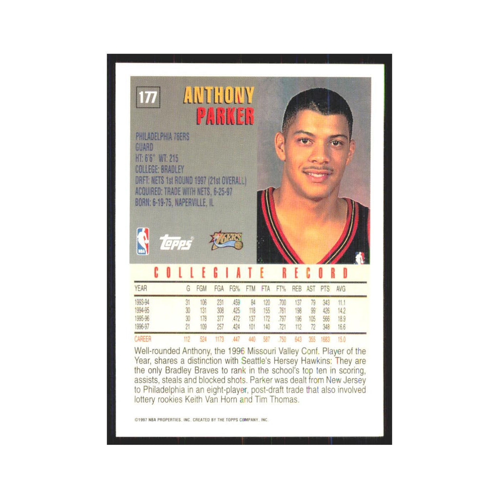 1997 Topps Anthony Parker 76ers #177.0