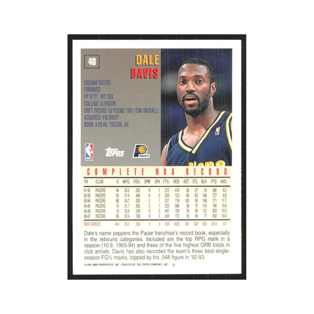 1997 Topps Dale Davis Pacers #40.0