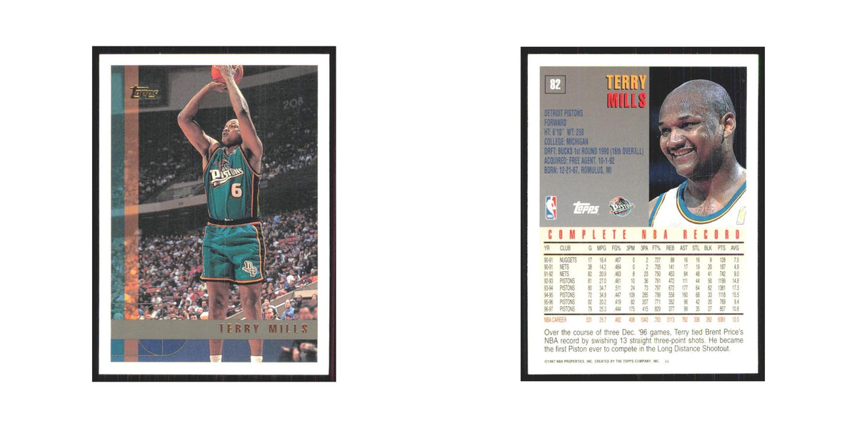 1997 Topps Terry Mills Pistons #82.0