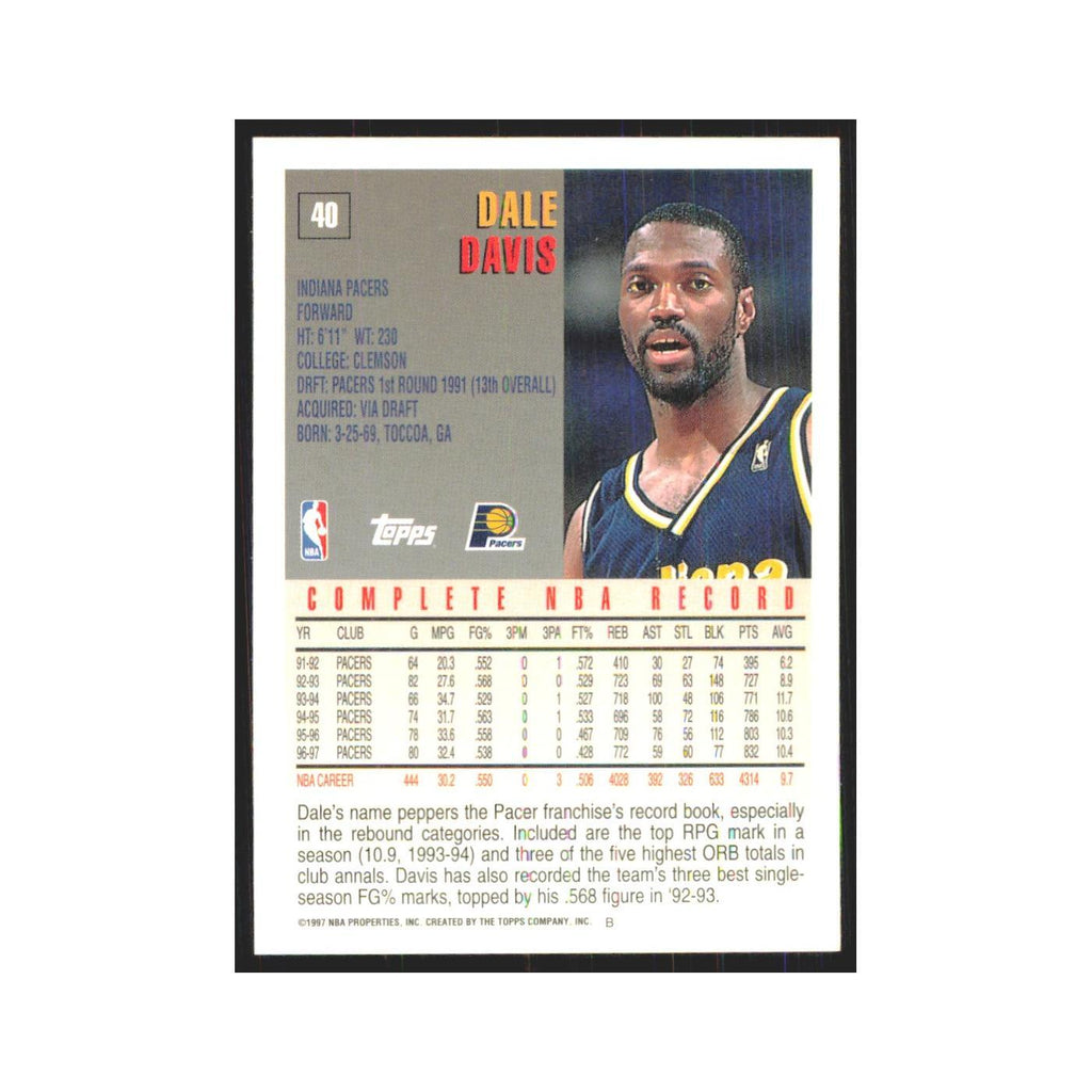 1997 Topps Dale Davis Pacers #40.0