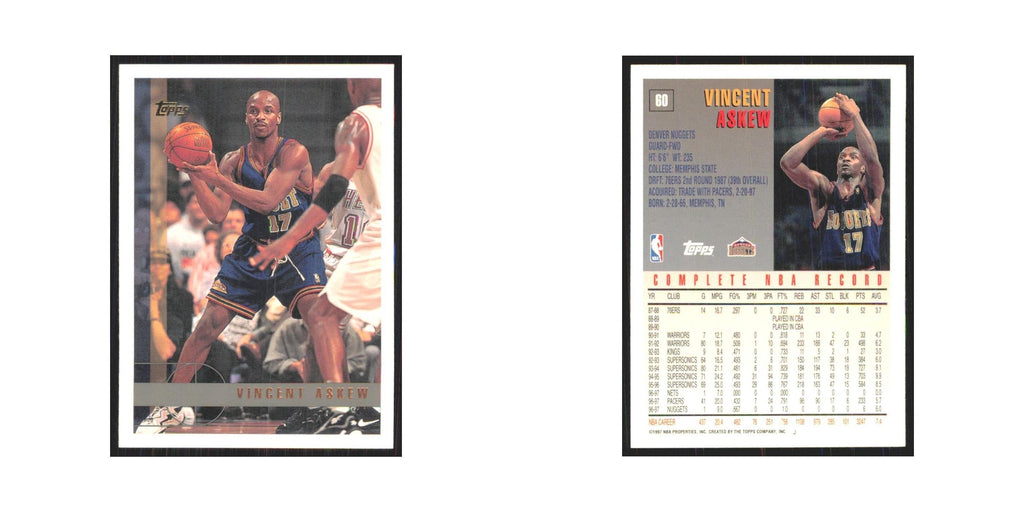1997 Topps Vincent Askew Nuggets #60.0