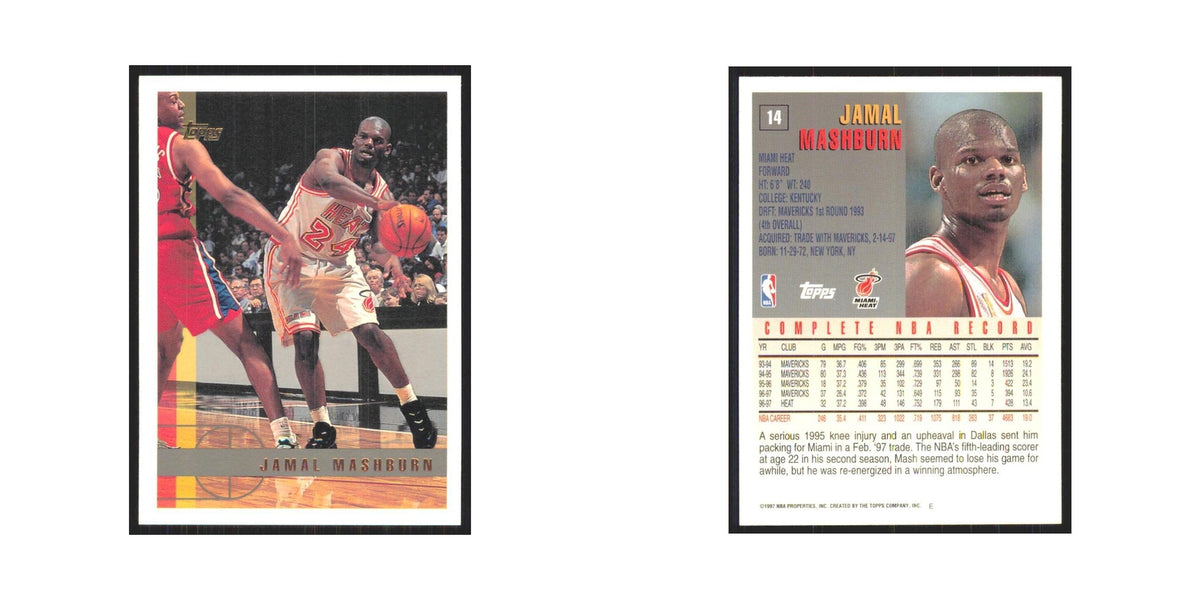 1997 Topps Jamal Mashburn Heat #14.0