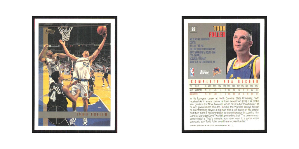 1997 Topps Todd Fuller Golden State Warriors #26.0
