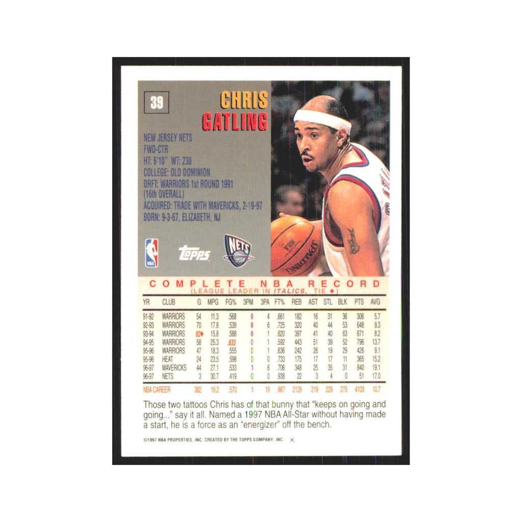1997 Topps Chris Gatling Nets #39.0