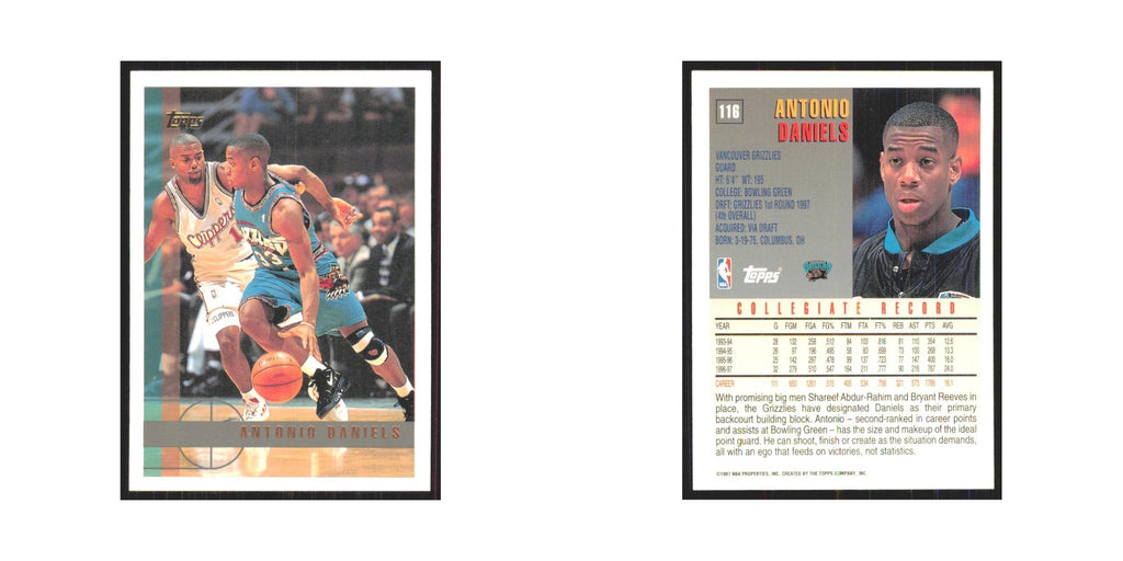 1997 Topps Antonio Daniels Vancouver Grizzlies #116.0