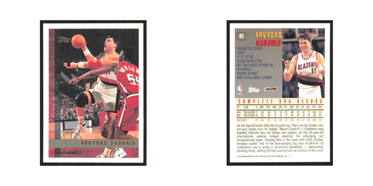 1997 Topps Arvydas Sabonis Blazers #41.0