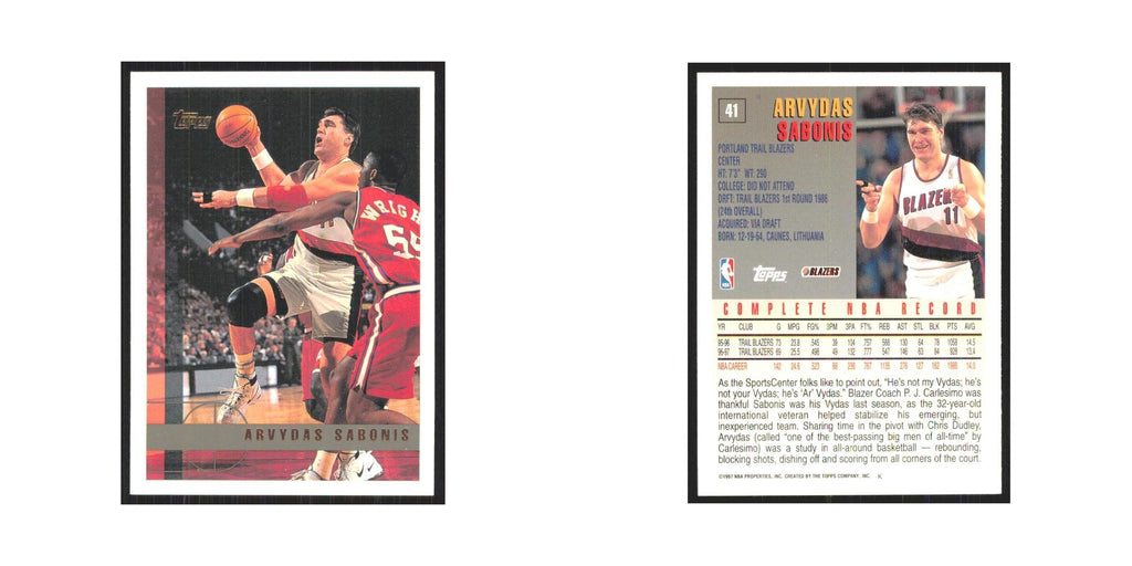 1997 Topps Arvydas Sabonis Blazers #41.0