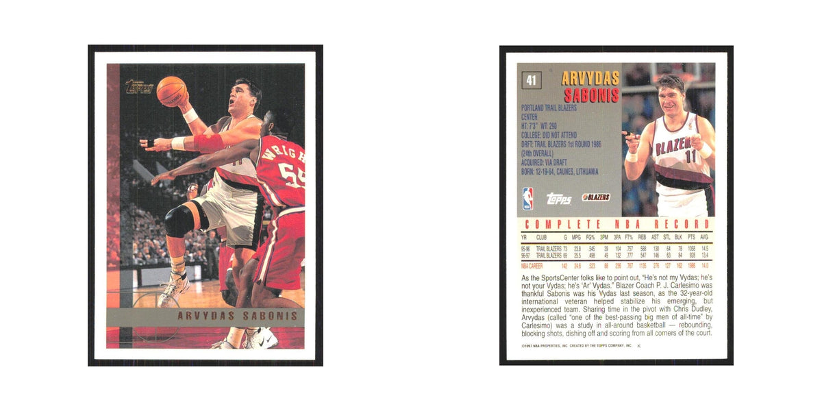 1997 Topps Arvydas Sabonis Blazers #41.0