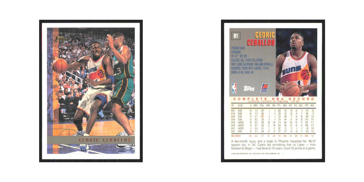 1997 Topps Cedric Ceballos Suns #91.0