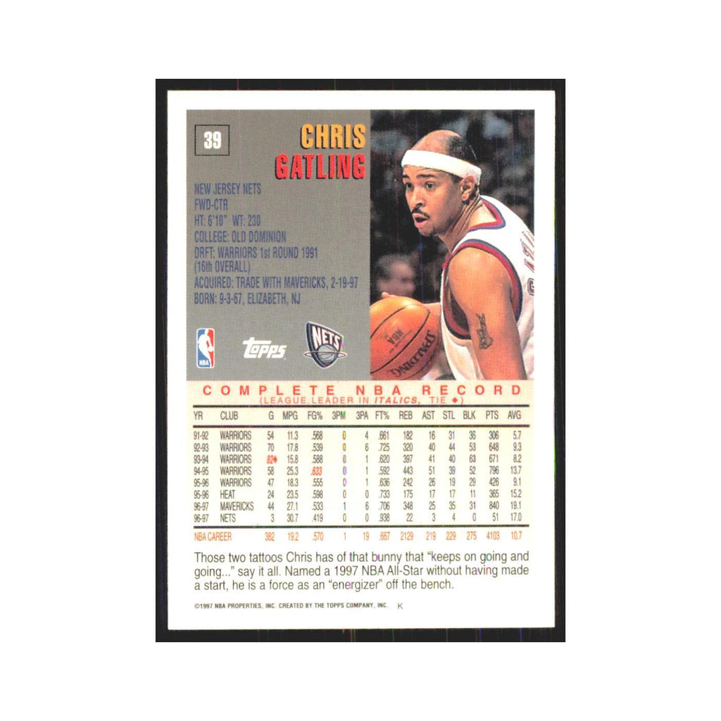 1997 Topps Chris Gatling Nets #39.0