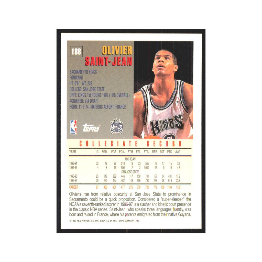 1997 Topps Olivier Saint-Jean Kings #188.0