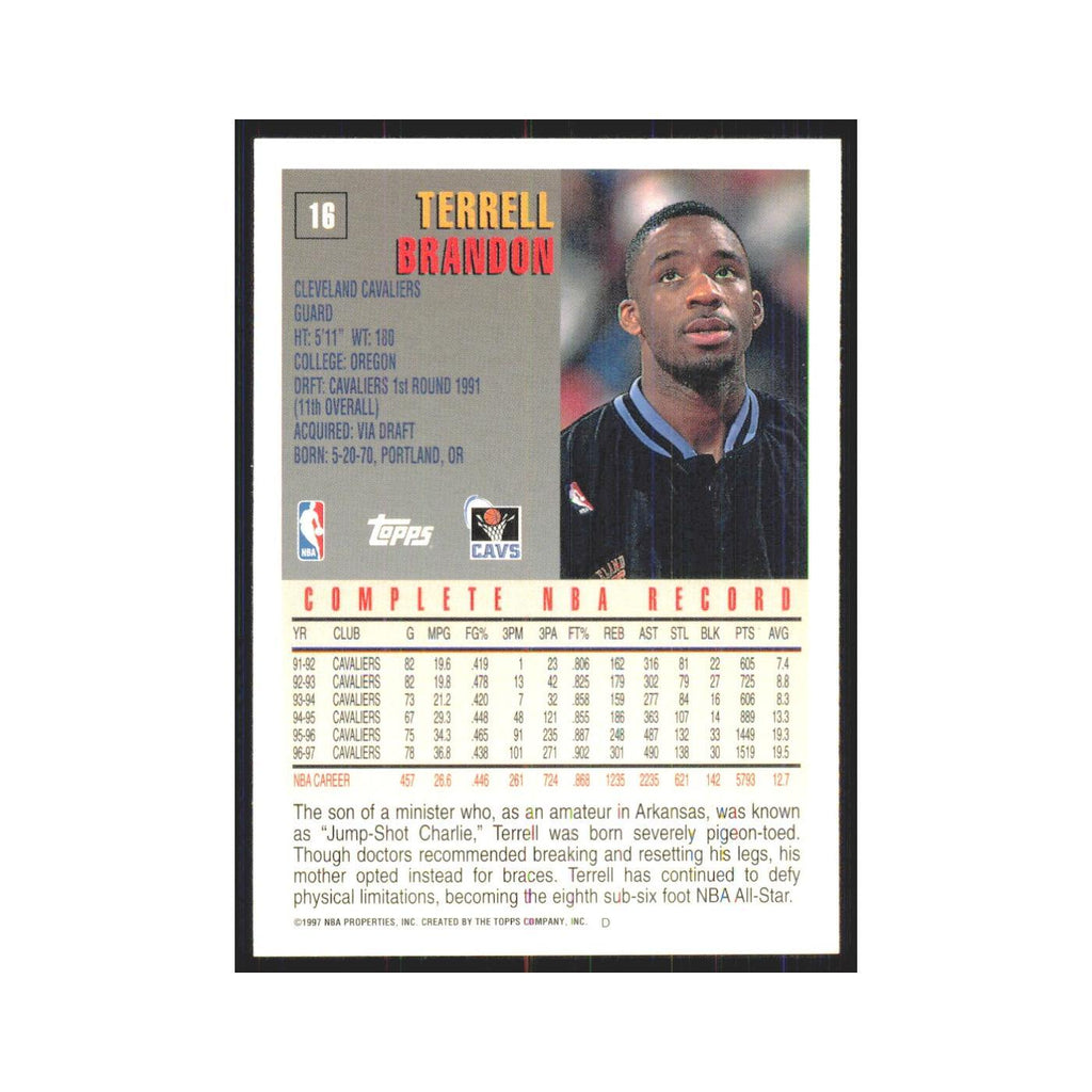 1997 Topps Terrell Brandon Cavaliers #16.0