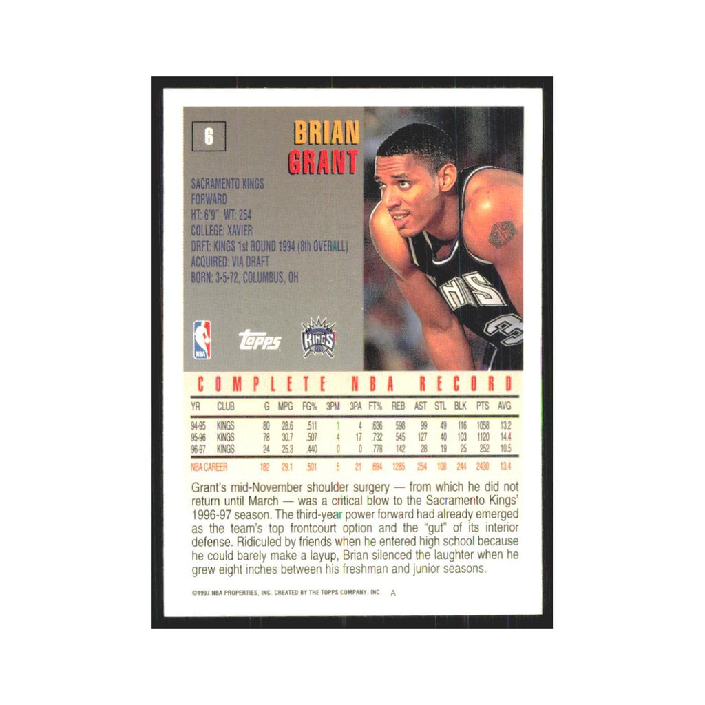 1997 Topps Brian Grant Kings #6.0