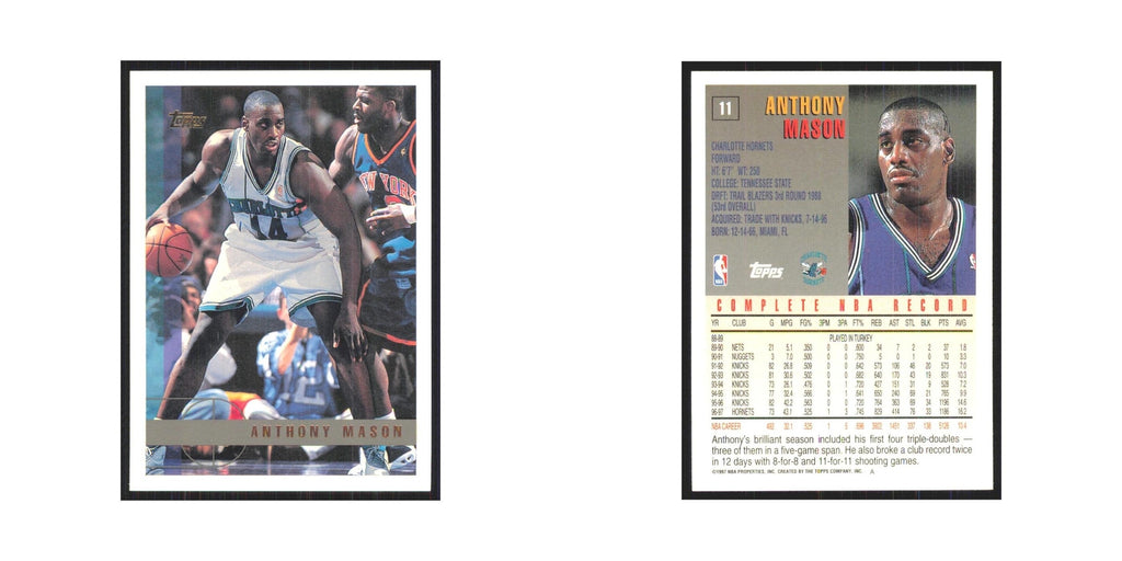 1997 Topps Anthony Mason Hornets #11.0