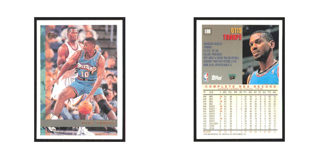 1997 Topps Otis Thorpe Vancouver Grizzlies #196.0